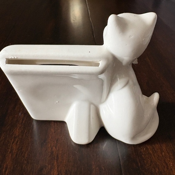 Porcelain White Cat Vintage Ceramic Picture Frame - Picture 2 of 4